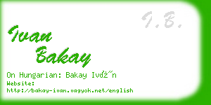 ivan bakay business card